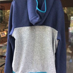 Men’s LLBean Sweater fleece Three snap with hood